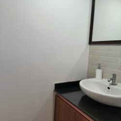 Wash area with a 3 ft mirror