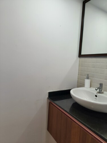 Wash area with a 3 ft mirror